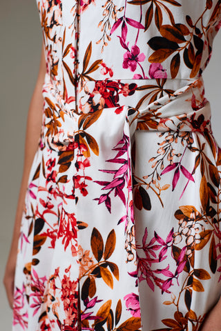 Blooming Pink Flora Short Sleeve Shirt Dress