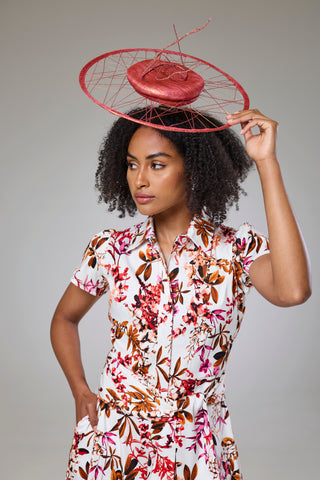 Blooming Pink Flora Short Sleeve Shirt Dress