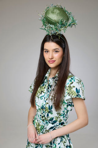 Flourish Green Flora Short Sleeve Shirt Dress