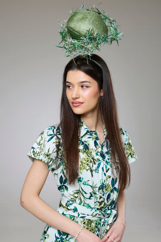 Flourish Green Flora Short Sleeve Shirt Dress