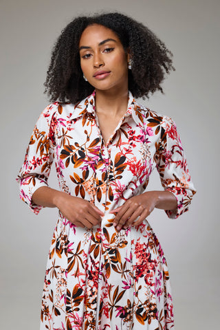 Blooming Pink Flora Sleeved Dress