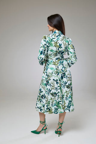 Flourish Green Flora Sleeved Dress