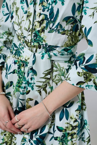 Flourish Green Flora Sleeved Dress