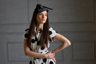 Absolute Polka Dot Linen Short Sleeve Shirt Dress