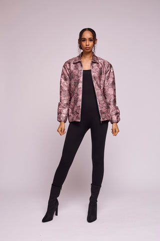 Dusky Silvery Flora Bomber Jacket