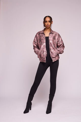 Dusky Silvery Flora Bomber Jacket