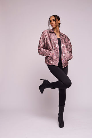 Dusky Silvery Flora Bomber Jacket