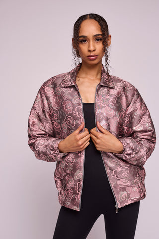 Dusky Silvery Flora Bomber Jacket