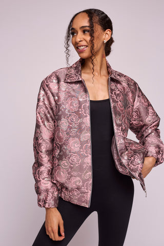 Dusky Silvery Flora Bomber Jacket