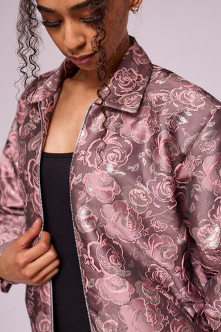 Dusky Silvery Flora Bomber Jacket