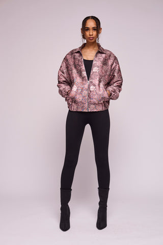 Dusky Silvery Flora Bomber Jacket