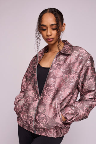 Dusky Silvery Flora Bomber Jacket